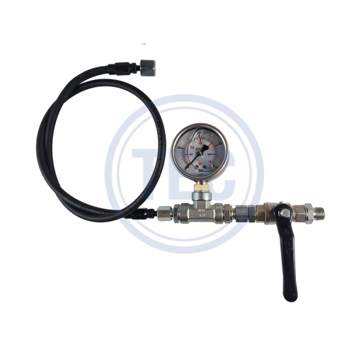 Testslange m/manometer 0-400 bar
